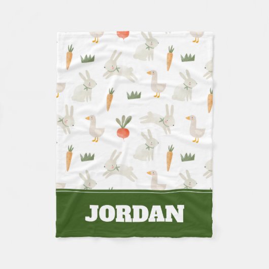 Bunnies en eenden op het Boerderij Pattern Fleece Deken (Voorkant)