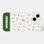 Bunnies en eenden op het Boerderij Pattern iPhone Hoesje (Achterkant horizontaal)