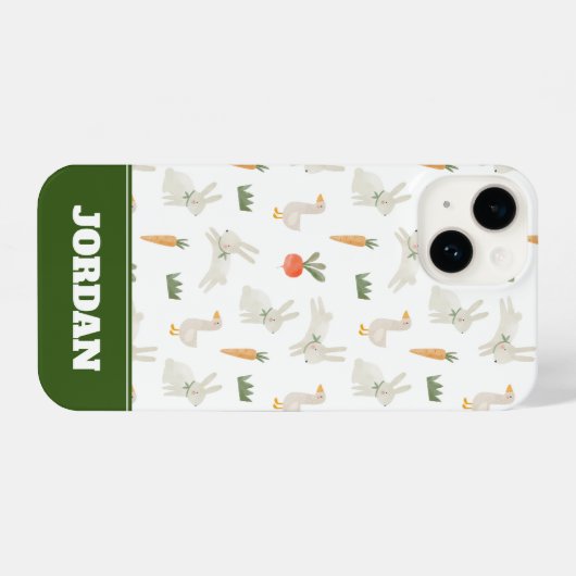 Bunnies en eenden op het Boerderij Pattern iPhone Hoesje (Achterkant horizontaal)