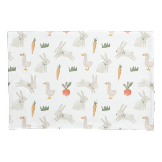 Bunnies en eenden op het Boerderij Pattern Kussensloop (Voorkant)