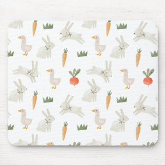 Bunnies en eenden op het Boerderij Pattern Muismat