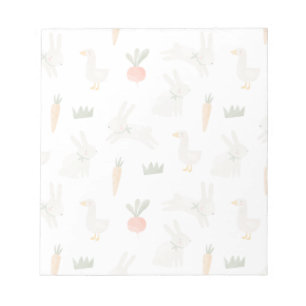 Bunnies en eenden op het Boerderij Pattern Notitieblok