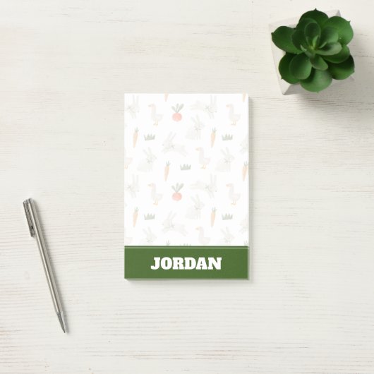 Bunnies en eenden op het Boerderij Pattern Post-it® Notes (Kantoor)