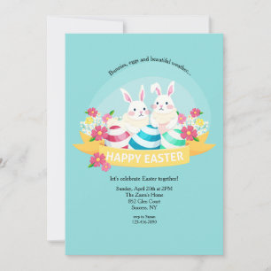 Bunnies en eieren Pasen Uitnodiging
