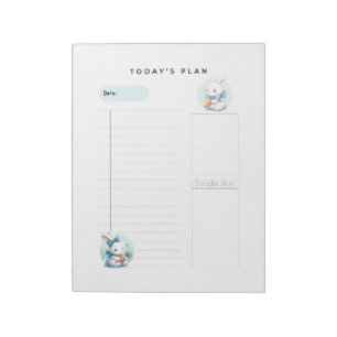 Bunnies en Strikken Dagelijkse Planner Notitieblok