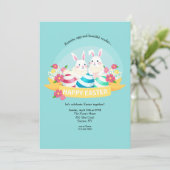 Bunnies et oeufs Invitation de Pâques (Debout devant)