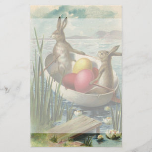 Bunnies in Boat, die van Pasen houden Briefpapier