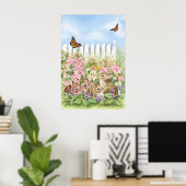 Bunnies in de tuin poster (Thuiskantoor)