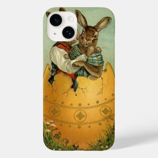 Bunnies in een gouden ei, Victoriaans Pasen Case-Mate iPhone Case (Achterkant)