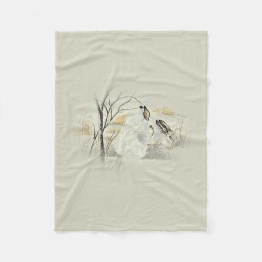 Bunnies/konijnen Fleece Deken (Voorkant)