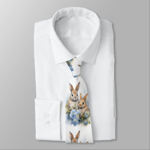 Bunnies Lapin Flower Cravate lapin