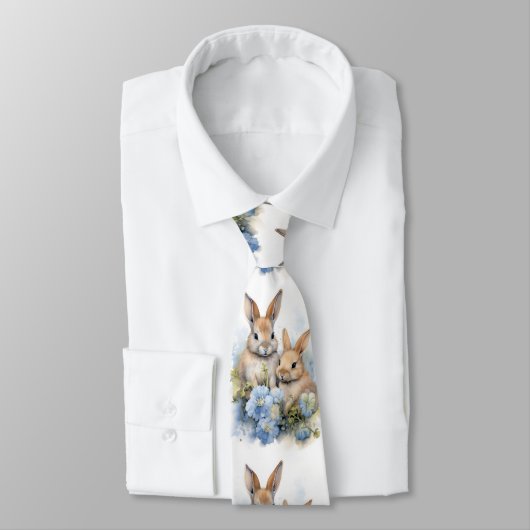 Bunnies Lapin Flower Cravate lapin (Attaché)