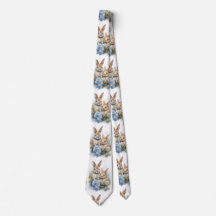 Bunnies Lapin Flower Cravate lapin