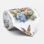 Bunnies Lapin Flower Cravate lapin (Roulé)