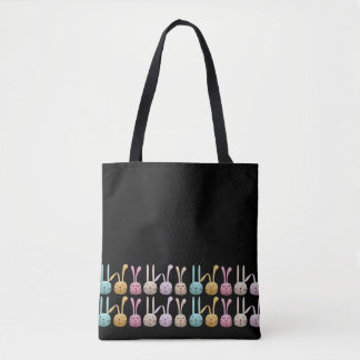 Bunnies op een rij canvas tas