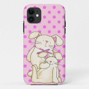 Bunnies op roze iPhone 11 hoesje