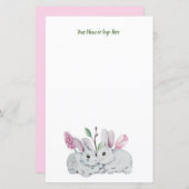 Bunnies Personalized Stationery (Voorkant / Achterkant)