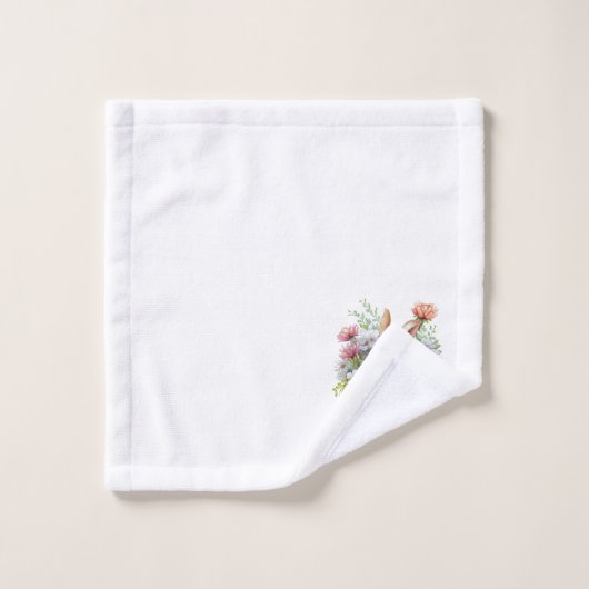 Bunnies Spring, Fleurs et Tasses à Thé Serviette d (Gant de toilette)