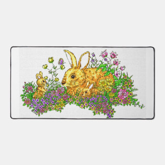 Bunnies Springtime dans un champ de fleurs