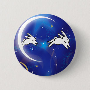 Bunnies telen ronde button 5,7 cm