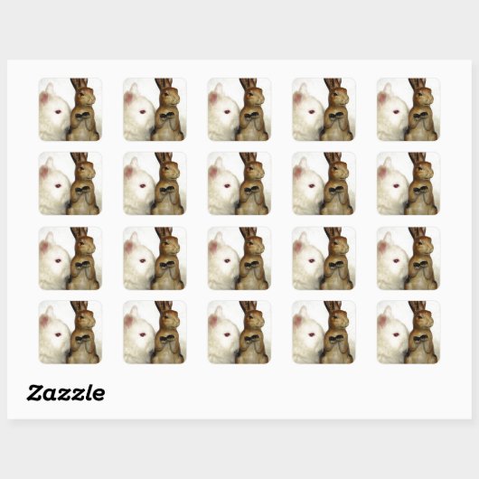 Bunnies Vierkante Sticker (Vel)
