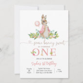Bunny 1st Birthday Invitation (Devant)