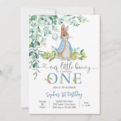 Bunny 1st Birthday Invitation Kaart (Voorkant)