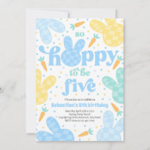 Bunny 5th Birthday Party Spring Boy Bunny Verjaard