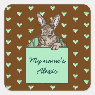 bunny-aankondiging vierkante sticker