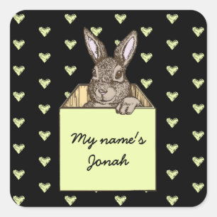 bunny-aankondiging vierkante sticker