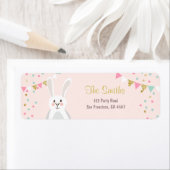 Bunny Adresetiketten Spring Pink Gold Pasen Etiket (Insitu)