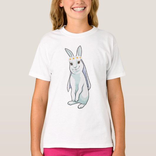 Bunny als Bride met de grote bloemen T-shirt (Voorkant)