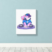 Bunny als muzikant met mixer canvas afdruk (Insitu (Houten vloer))