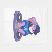 Bunny als muzikant met mixer fleece deken (Voorkant (Horizontaal))