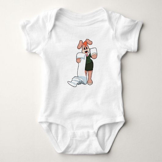 Bunny als secretaris met papier romper (Voorkant)