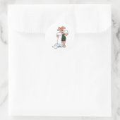 Bunny als secretaris met papier ronde sticker (Tas)
