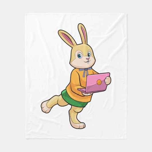 Bunny als secretaris van Laptop Fleece Deken (Voorkant)