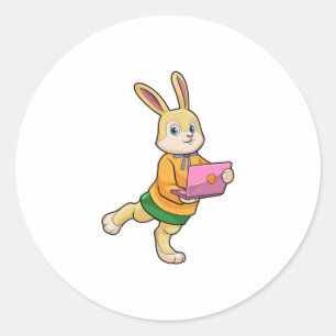 Bunny als secretaris van Laptop Ronde Sticker