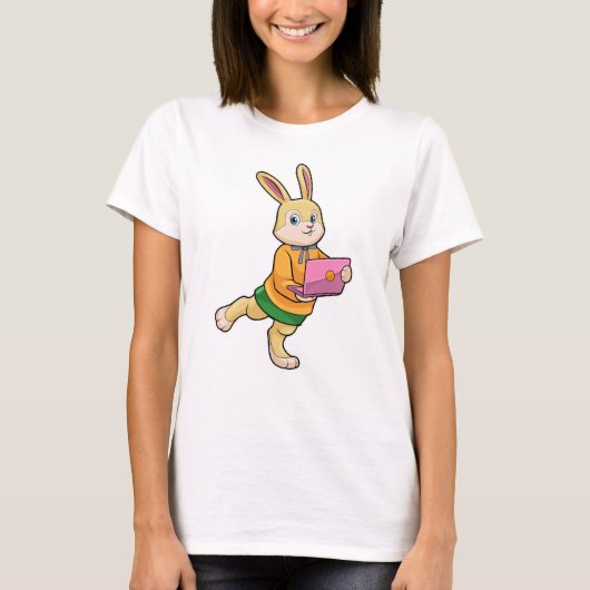 Bunny als secretaris van Laptop T-shirt (Voorkant)
