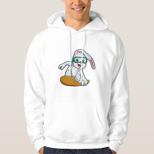 Bunny als Snowboarder met Snowboard Hoodie (Voorkant)