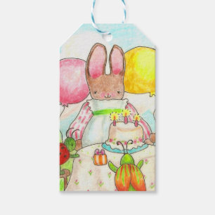 Bunny and Bug Birthday gift label Cadeaulabel