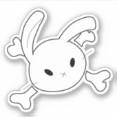Bunny and Crossbones Kiss Cut Sticker (Voorkant)