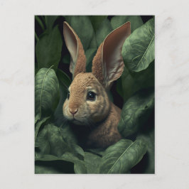 Bunny and plant postcard briefkaart