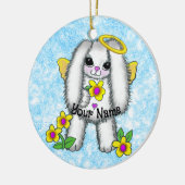 Bunny Angel Keramisch Ornament (Links)