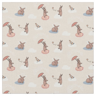 Bunny Angel met paraplu (tan) Stof