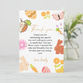 Bunny Anniversaire de Pâques Carte de remerciement (Debout devant)