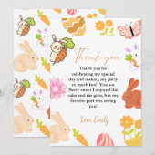 Bunny Anniversaire de Pâques Carte de remerciement (Devant / Derrière)