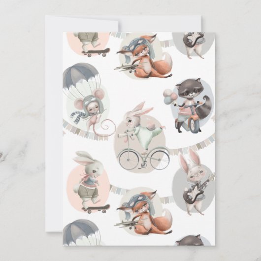 Bunny Anniversaire Fête Invitation (Dos)