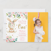 Bunny Anniversaire Photo Invitation (Devant)