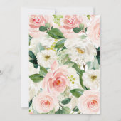 Bunny anniversaire rose Belle Invitation Florale, (Dos)